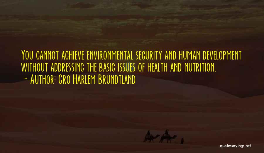 Health Nutrition Quotes By Gro Harlem Brundtland
