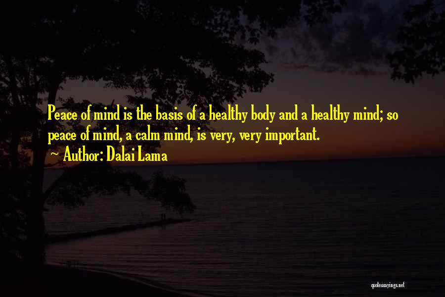 Healthy Body And Mind Quotes By Dalai Lama