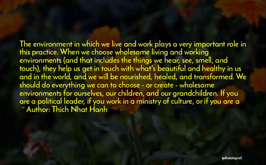 Healthy Living Environment Quotes By Thich Nhat Hanh