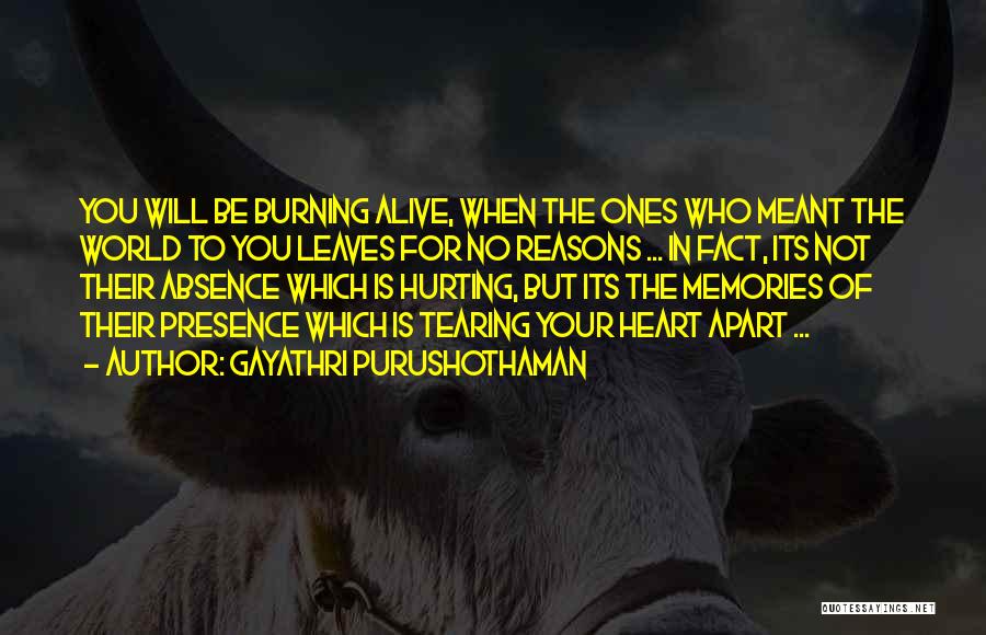 Heart Hurting Love Quotes By Gayathri Purushothaman
