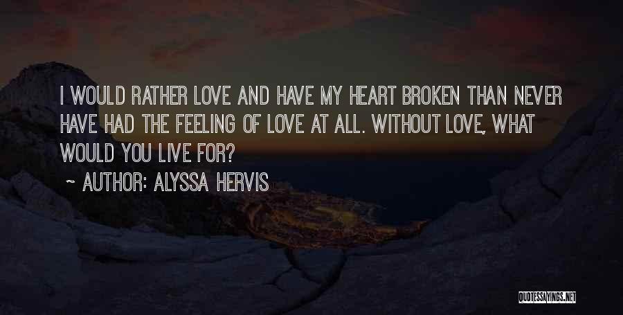 Heart Hurts Love Quotes By Alyssa Hervis