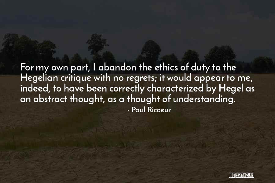 Hegelian Quotes By Paul Ricoeur