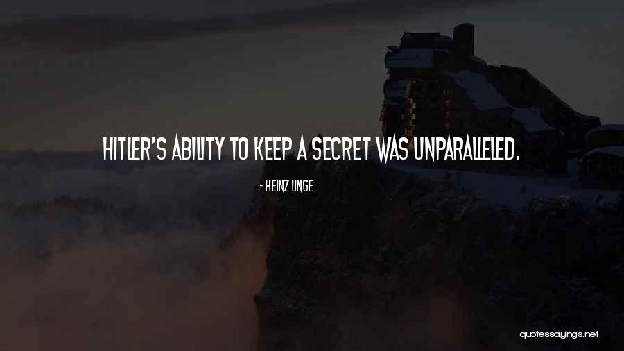 Heinz Linge Quotes 474310