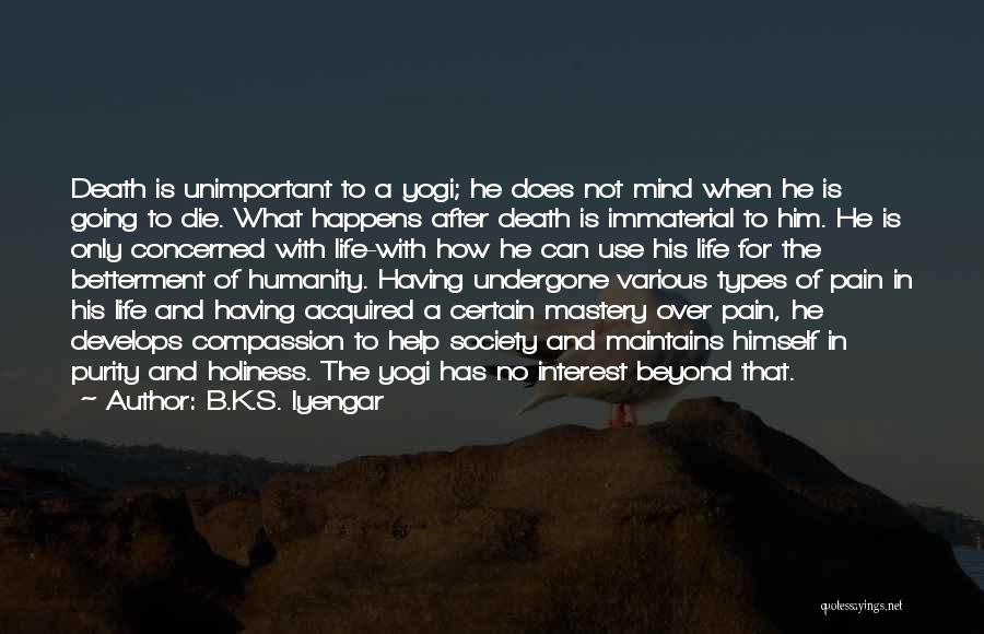 Help With Death Quotes By B.K.S. Iyengar