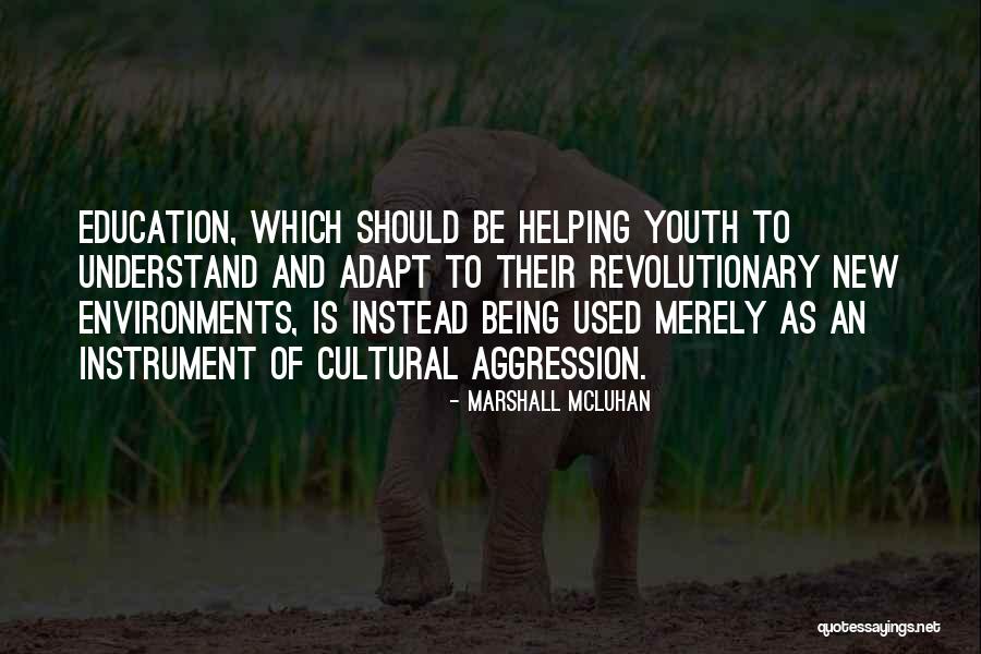 Helping Our Youth Quotes By Marshall McLuhan