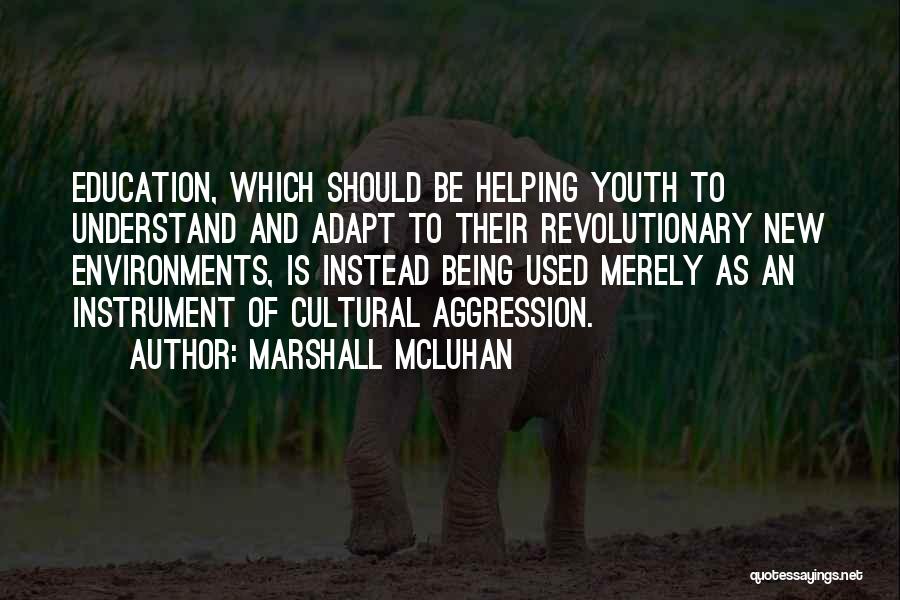Helping The Youth Quotes By Marshall McLuhan