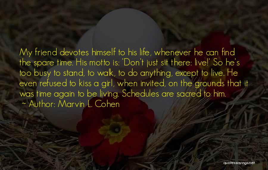 He's Just My Friend Quotes By Marvin L. Cohen