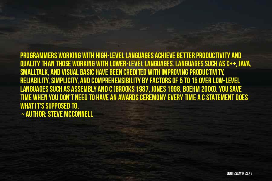 High Reliability Quotes By Steve McConnell