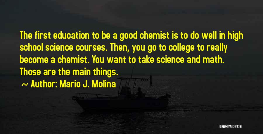 High School Education Quotes By Mario J. Molina