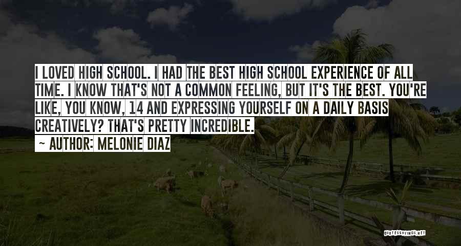 High School Experience Quotes By Melonie Diaz