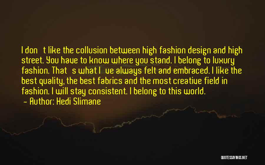 High Street Fashion Quotes By Hedi Slimane