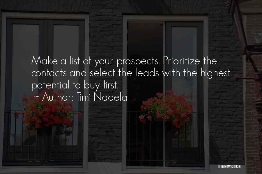 Highest Potential Quotes By Timi Nadela