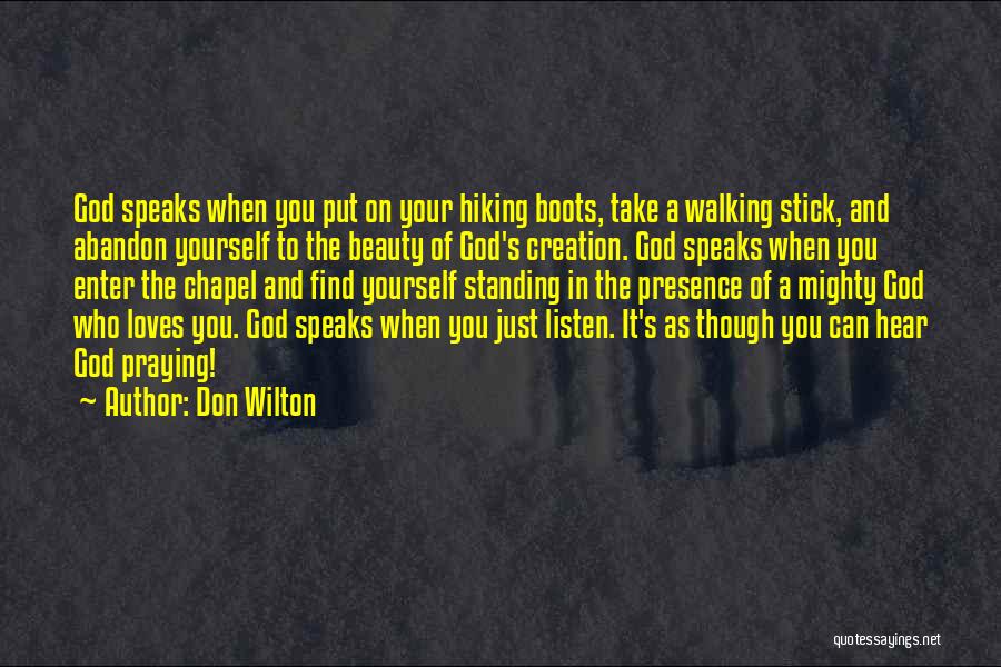 Hiking Boots Quotes By Don Wilton