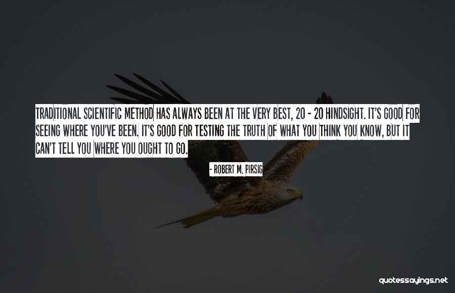 Hindsight 20/20 Quotes By Robert M. Pirsig Hindsight 20/20 Quotes By Robert M. Pirsig