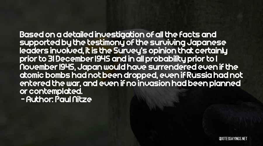 Hiroshima Nagasaki Quotes By Paul Nitze