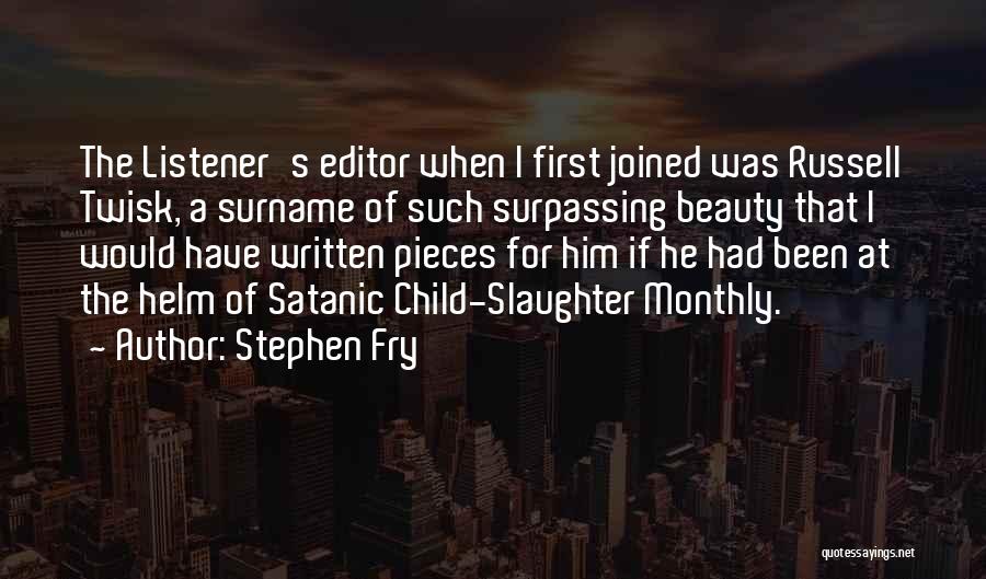 His Surname Quotes By Stephen Fry