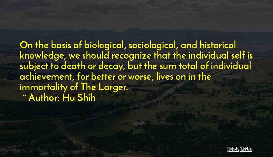 Historical Knowledge Quotes By Hu Shih