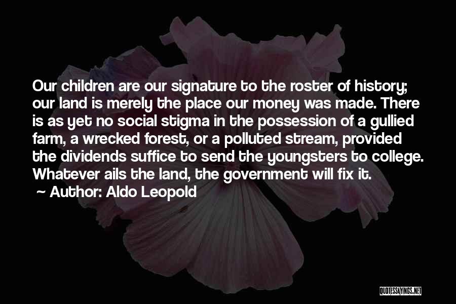 History Of Money Quotes By Aldo Leopold