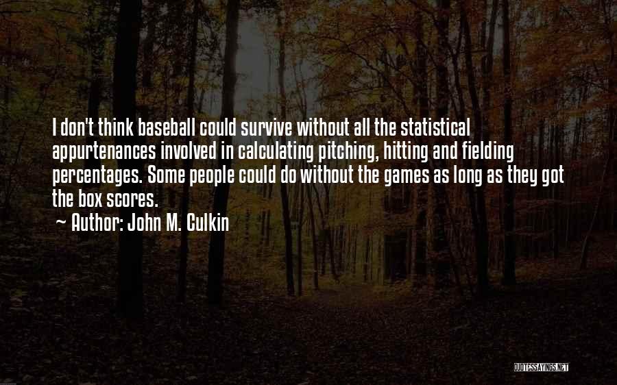 Hitting In Baseball Quotes By John M. Culkin