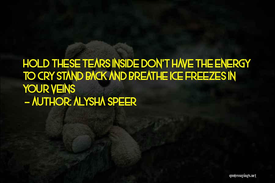 Hold Back The Tears Quotes By Alysha Speer