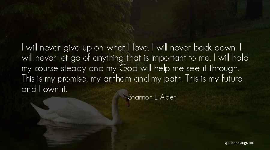 Hold On Never Give Up Quotes By Shannon L. Alder