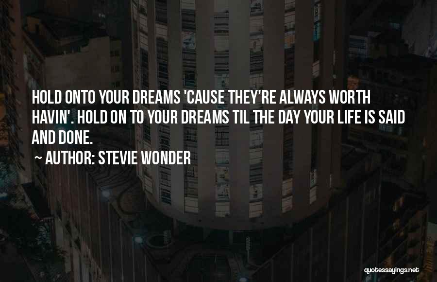 Hold On To Your Dreams Quotes By Stevie Wonder