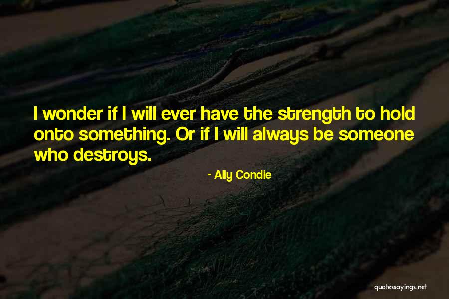 Hold Onto Something Quotes By Ally Condie