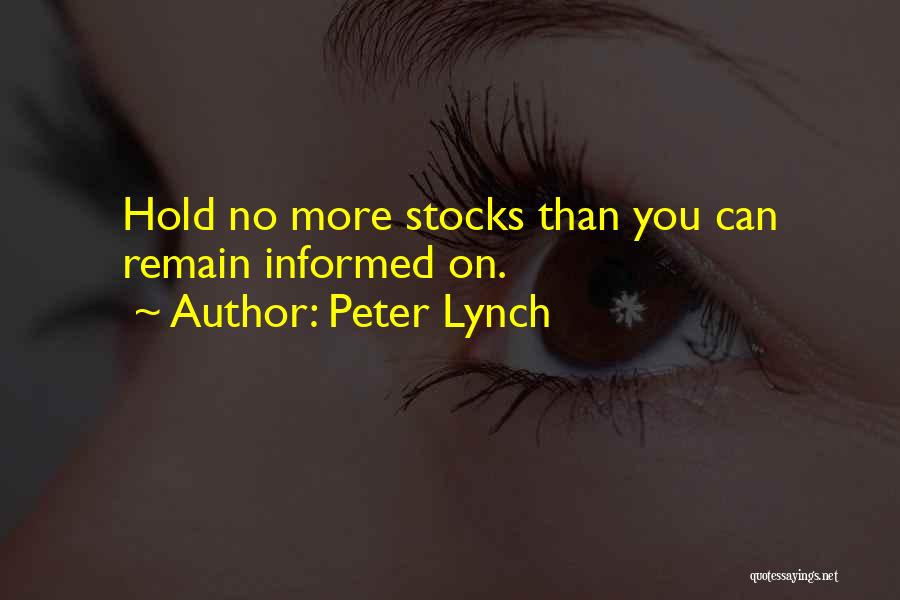 Hold You Quotes By Peter Lynch