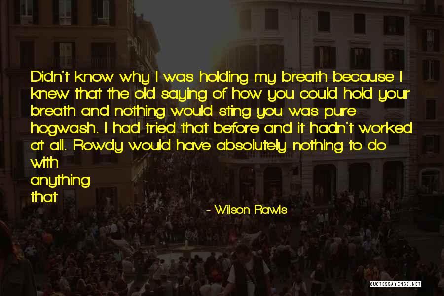 Hold Your Breath Quotes By Wilson Rawls