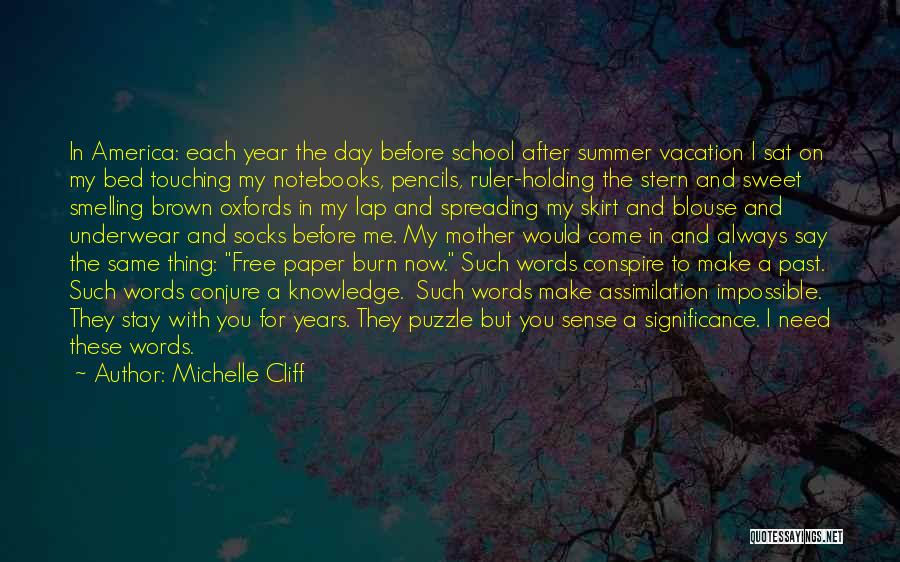 Holding On The Past Quotes By Michelle Cliff