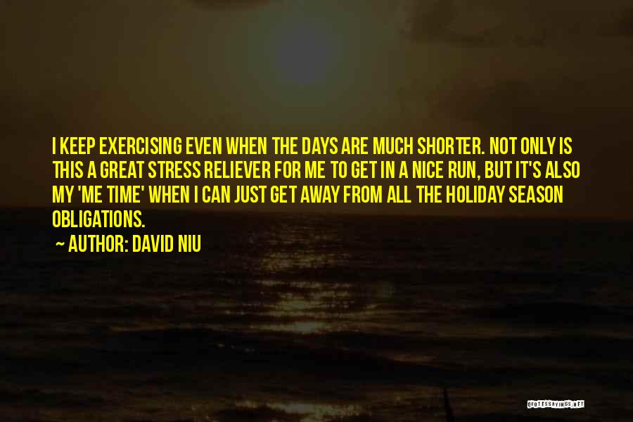 Holiday Stress Quotes By David Niu