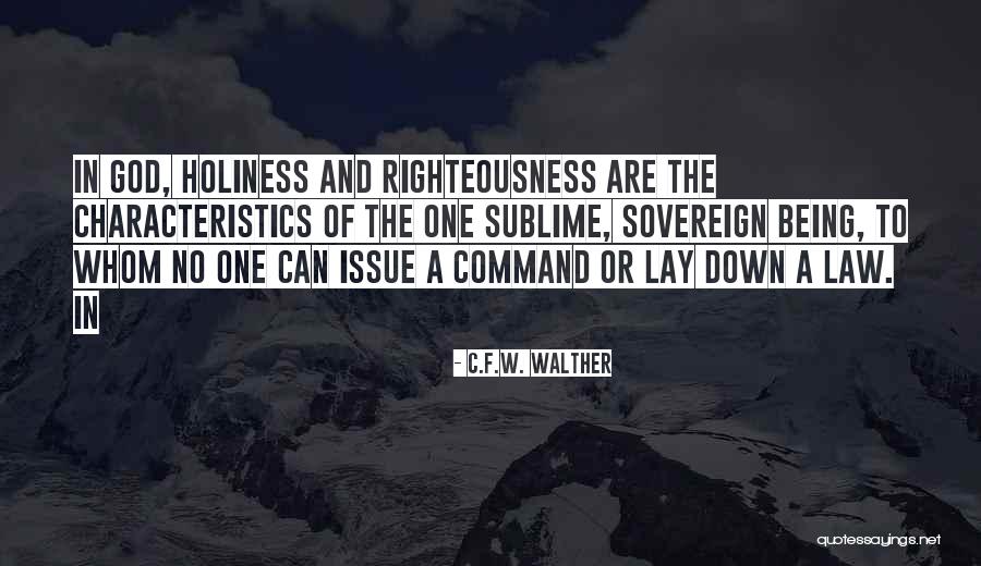 Holiness And Righteousness Quotes By C.F.W. Walther