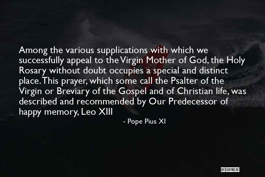 Holy Rosary Quotes By Pope Pius XI