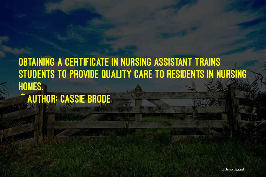 Home Care Nurse Quotes By Cassie Brode