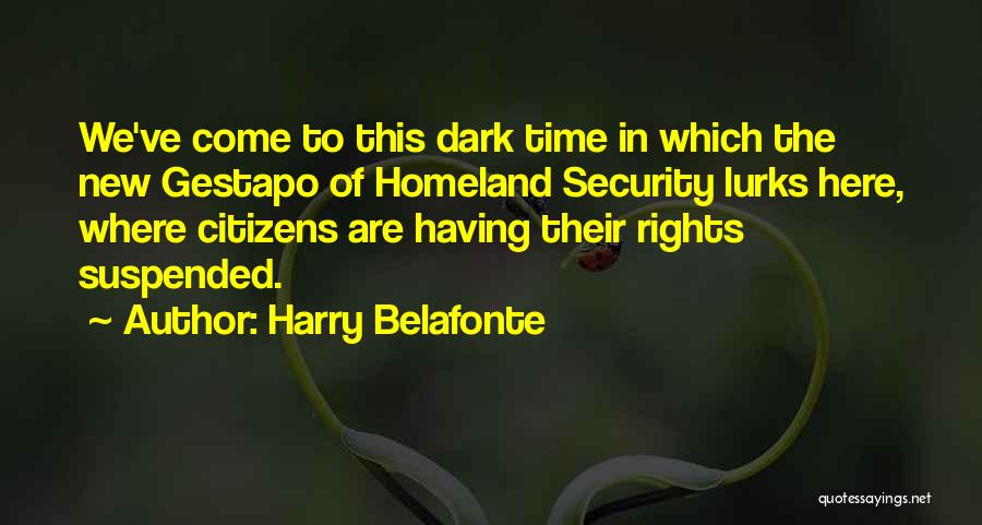 Homeland Security Quotes By Harry Belafonte