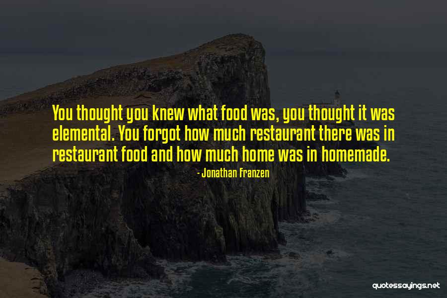 Homemade Food Quotes By Jonathan Franzen