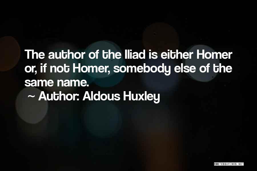 Homer Iliad Quotes By Aldous Huxley