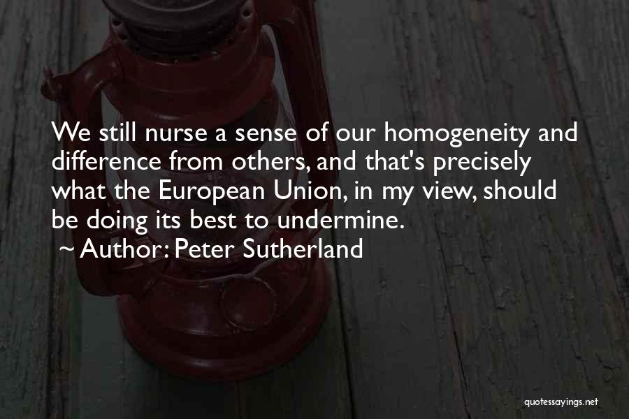 Homogeneity Quotes By Peter Sutherland