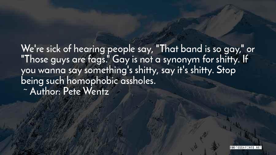 Homophobia Quotes By Pete Wentz