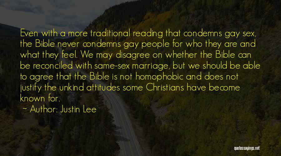 Homophobic Bible Quotes By Justin Lee