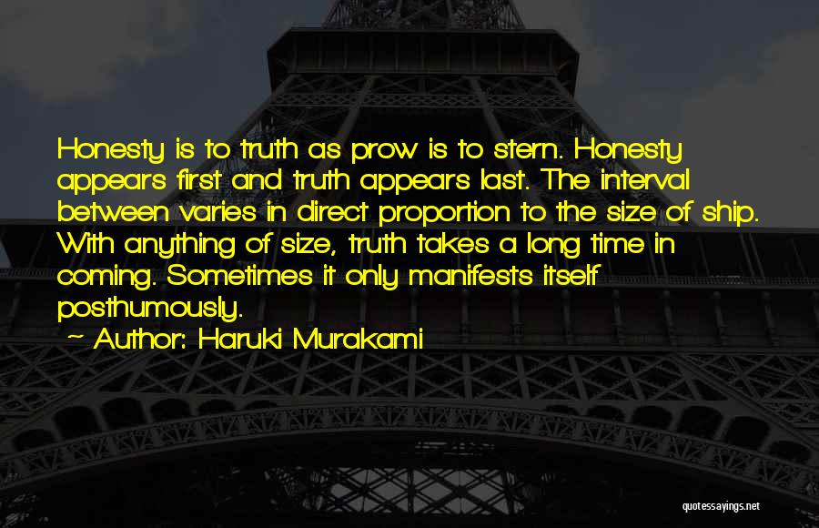 Honesty Goes A Long Way Quotes By Haruki Murakami