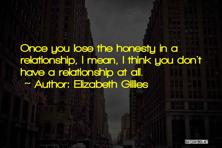 Honesty In A Relationship Quotes By Elizabeth Gillies