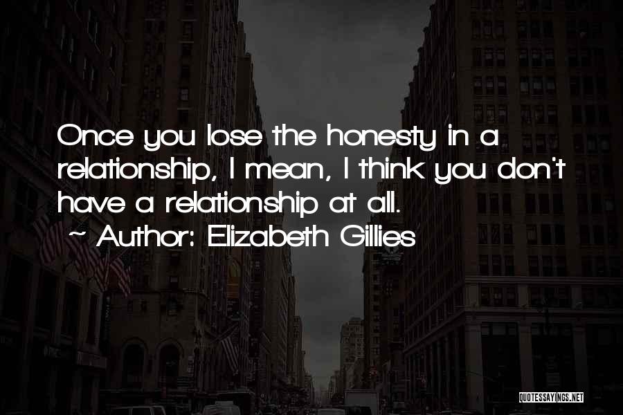 Honesty In Relationship Quotes By Elizabeth Gillies