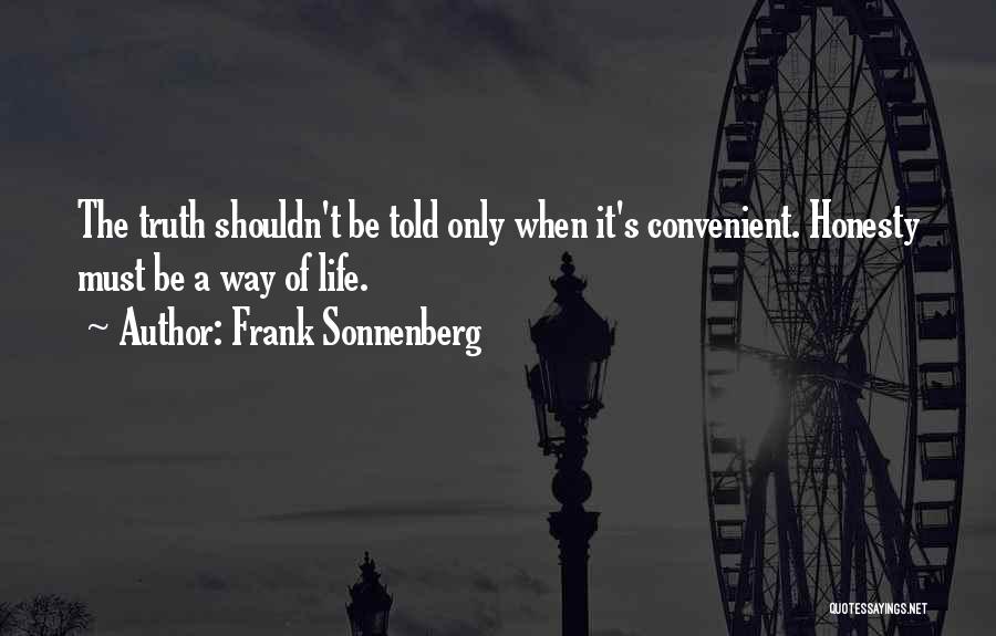 Honesty Quotes By Frank Sonnenberg