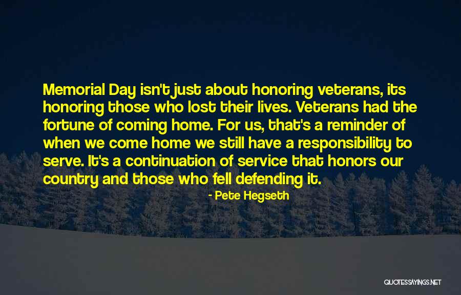 Honoring Memorial Day Quotes By Pete Hegseth