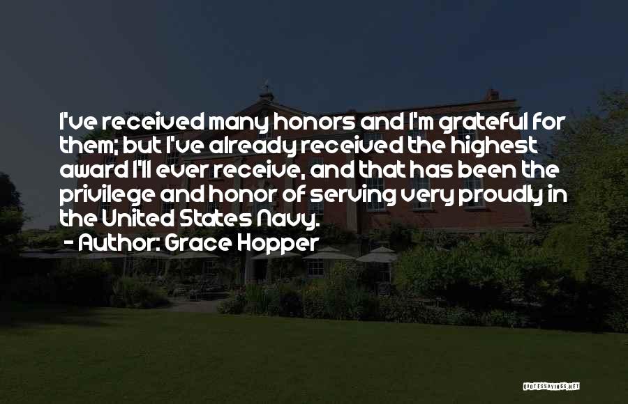 Honors And Awards Quotes By Grace Hopper