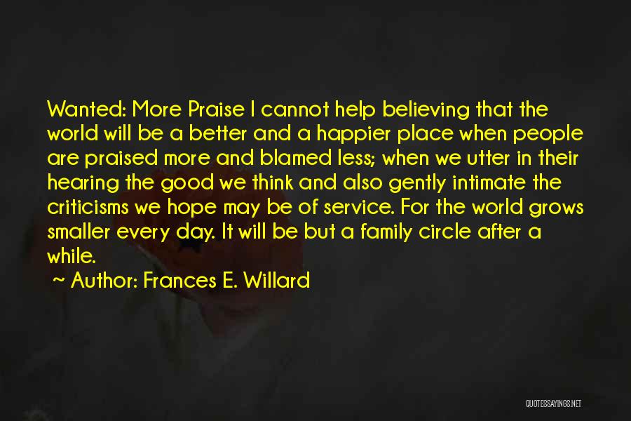Hope And Believing Quotes By Frances E. Willard