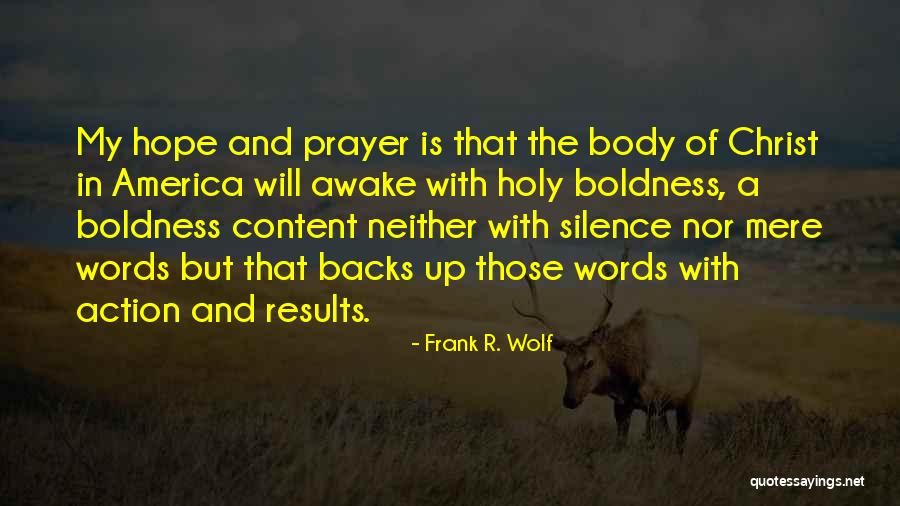 Hope And Prayer Quotes By Frank R. Wolf