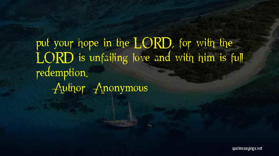 Hope And Redemption Quotes By Anonymous