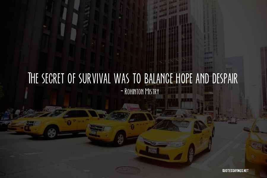 Hope And Survival Quotes By Rohinton Mistry